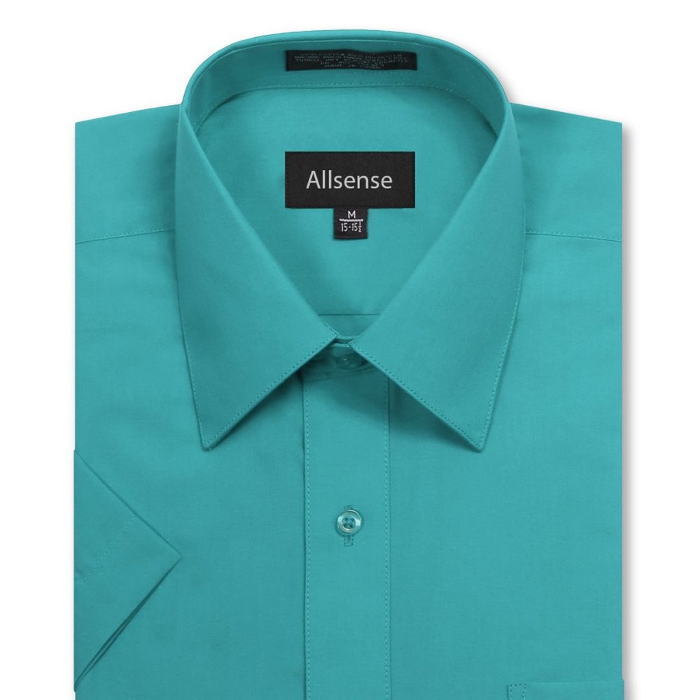 Men's Regular Fit Short-Sleeve Dress shirt Turquoise